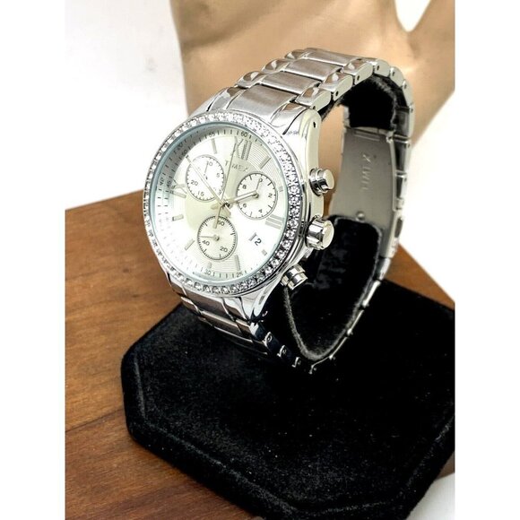Timex Womens Watch TW2V57600 Quartz Chronograph Silver Dial Stainless St… - Picture 2 of 14
